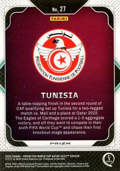 2022 Panini Prizm FIFA World Cup Qatar - Team Badges Silver #27 Tunisia Back