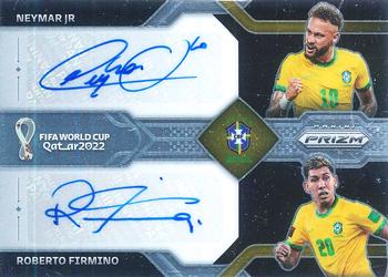 2022 Panini Prizm World Cup - Dual Signatures #D-BR Neymar Jr / Roberto Firmino Front