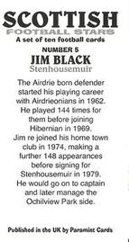 2011 Paramint Scottish Football Stars #5 Jim Black Back