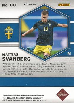 2021-22 Panini Mosaic Road to FIFA World Cup - Mosaic #88 Mattias Svanberg Back