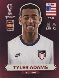 2022 Panini FIFA World Cup Qatar 2022 Stickers Oryx Edition #USA13 Tyler Adams Front