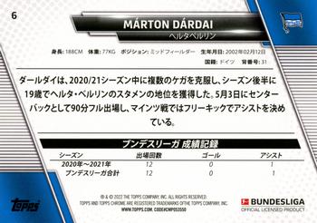 2021-22 Topps Bundesliga Japan Edition #6 Márton Dárdai Back