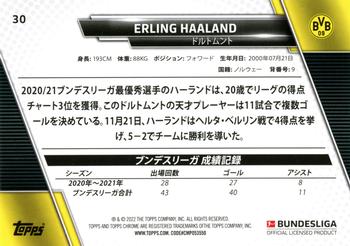 2021-22 Topps Bundesliga Japan Edition #30 Erling Haaland Back