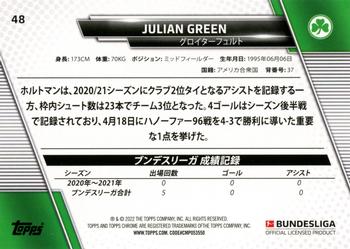 2021-22 Topps Bundesliga Japan Edition #48 Julian Green Back