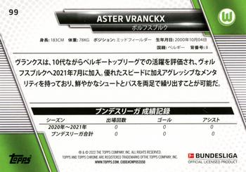 2021-22 Topps Bundesliga Japan Edition #99 Aster Vranckx Back