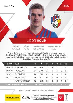 2022-23 SportZoo Fortuna:Liga #5 Libor Holik Back