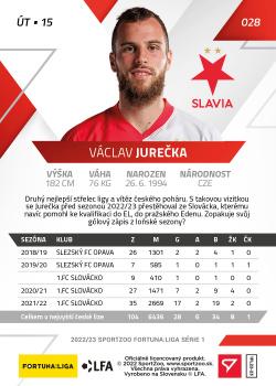 2022-23 SportZoo Fortuna:Liga #28 Vaclav Jurecka Back