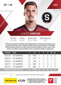 2022-23 SportZoo Fortuna:Liga #40 Lukas Sadilek Back