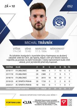 2022-23 SportZoo Fortuna:Liga #52 Michal Travnik Back