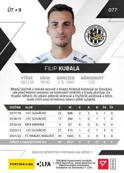 2022-23 SportZoo Fortuna:Liga #77 Filip Kubala Back