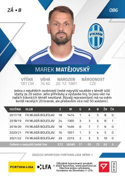 2022-23 SportZoo Fortuna:Liga #86 Marek Matejovsky Back