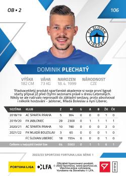 2022-23 SportZoo Fortuna:Liga #106 Dominik Plechaty Back