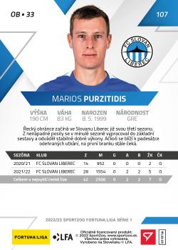 2022-23 SportZoo Fortuna:Liga #107 Marios Purzitidis Back