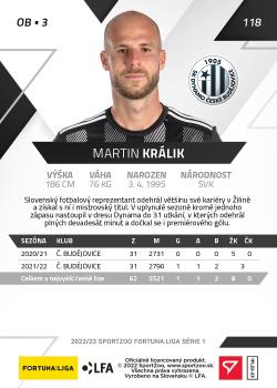 2022-23 SportZoo Fortuna:Liga #118 Martin Kralik Back
