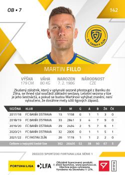 2022-23 SportZoo Fortuna:Liga #142 Martin Fillo Back