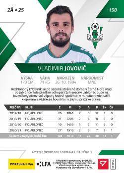 2022-23 SportZoo Fortuna:Liga #158 Vladimir Jovovic Back