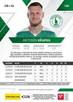 2022-23 SportZoo Fortuna:Liga #168 Antonin Krapka Back