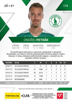 2022-23 SportZoo Fortuna:Liga #173 Ondrej Petrak Back