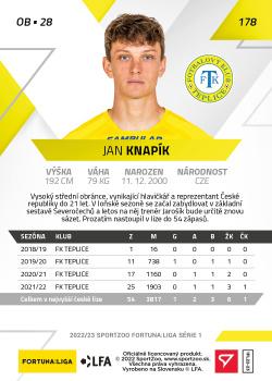 2022-23 SportZoo Fortuna:Liga #178 Jan Knapik Back