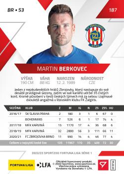 2022-23 SportZoo Fortuna:Liga #187 Martin Berkovec Back