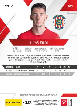 2022-23 SportZoo Fortuna:Liga #188 Lukas Endl Back