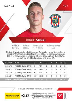 2022-23 SportZoo Fortuna:Liga #191 Jakub Sural Back