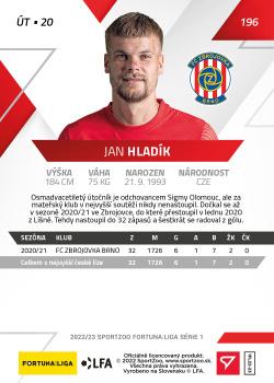 2022-23 SportZoo Fortuna:Liga #196 Jan Hladik Back