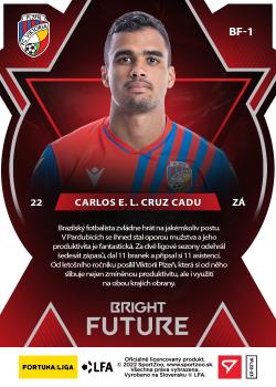 2022-23 SportZoo Fortuna:Liga - Bright Future Limited Die Cut #BF-1 Carlos Eduardo Lopes Cruz Cadu Back