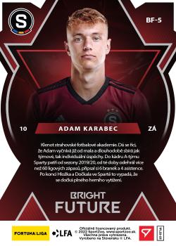 2022-23 SportZoo Fortuna:Liga - Bright Future Limited Die Cut #BF-5 Adam Karabec Back