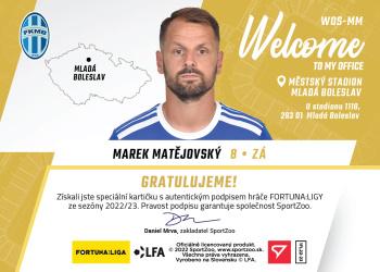 2022-23 SportZoo Fortuna:Liga - Welcome To My Office Auto #WOS-MM Marek Matejovsky Back