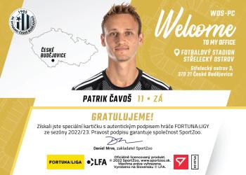 2022-23 SportZoo Fortuna:Liga - Welcome To My Office Auto #WOS-PC Patrik Cavos Back