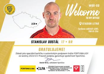 2022-23 SportZoo Fortuna:Liga - Welcome To My Office Auto #WOS-SD Stanislav Dostal Back