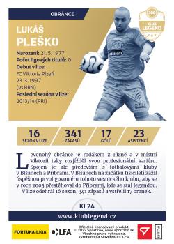 2022-23 SportZoo Fortuna:Liga - Klub Legend #KL24 Lukas Plesko Back