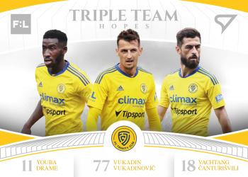 2022-23 SportZoo Fortuna:Liga - Triple Team Hopes #TT-12 Youba Drame / Vukadin Vukadinovic / Vakhtang Chanturishvili Front