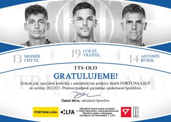 2022-23 SportZoo Fortuna:Liga - Triple Team Hopes Auto #TTS-OLO Mojmir Chytil / Lukas Vrastil / Antonin Rusek Back