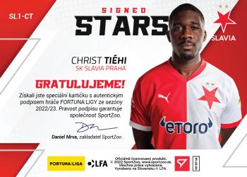 2022-23 SportZoo Fortuna:Liga - Signed Stars Level 1 #SL1-CT Christ Tiehi Back
