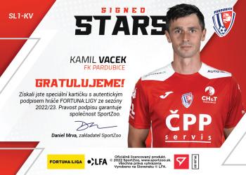 2022-23 SportZoo Fortuna:Liga - Signed Stars Level 1 #SL1-KV Kamil Vacek Back