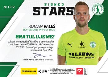2022-23 SportZoo Fortuna:Liga - Signed Stars Level 1 #SL1-RV Roman Vales Back