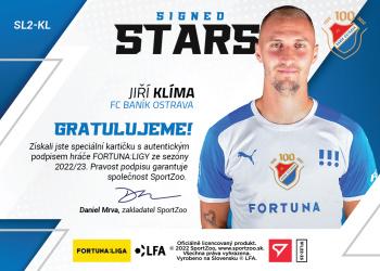 2022-23 SportZoo Fortuna:Liga - Signed Stars Level 2 #SL2-KL Jiri Klima Back