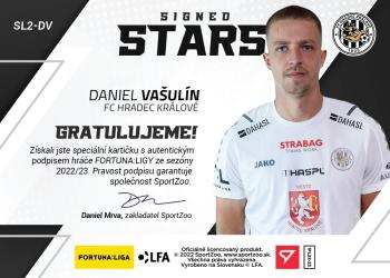 2022-23 SportZoo Fortuna:Liga - Signed Stars Level 2 #SL2-DV Daniel Vasulin Back