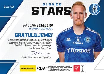 2022-23 SportZoo Fortuna:Liga - Signed Stars Level 2 #SL2-VJ Vaclav Jemelka Back