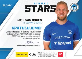 2022-23 SportZoo Fortuna:Liga - Signed Stars Level 2 #SL2-MV Mick Van Buren Back