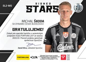 2022-23 SportZoo Fortuna:Liga - Signed Stars Level 2 #SL2-MS Michal Skoda Back
