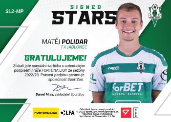2022-23 SportZoo Fortuna:Liga - Signed Stars Level 2 #SL2-MP Matej Polidar Back