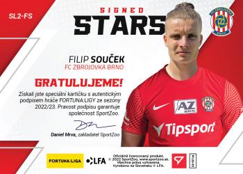 2022-23 SportZoo Fortuna:Liga - Signed Stars Level 2 #SL2-FS Filip Soucek Back