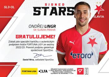 2022-23 SportZoo Fortuna:Liga - Signed Stars Level 3 #SL3-OL Ondrej Lingr Back