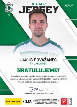 2022-23 SportZoo Fortuna:Liga - Game Jersey #GJ-JP Jakub Povazanec Back