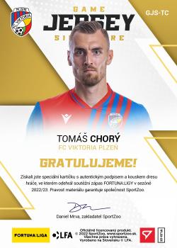 2022-23 SportZoo Fortuna:Liga - Game Jersey Auto #GJS-TC Tomas Chory Back