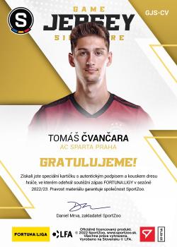 2022-23 SportZoo Fortuna:Liga - Game Jersey Auto #GJS-CV Tomas Cvancara Back