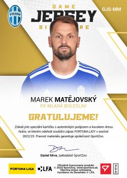 2022-23 SportZoo Fortuna:Liga - Game Jersey Auto #GJS-MM Marek Matejovsky Back